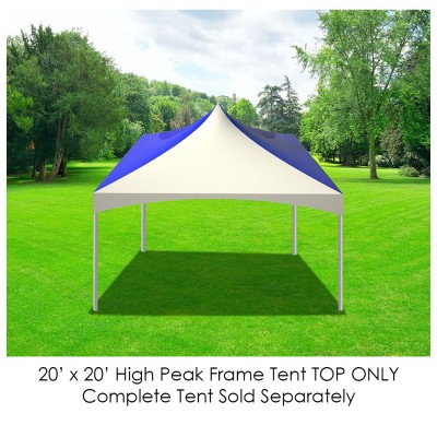 Party Tents Direct 20' x 20' Outdoor Wedding Canopy Event Tent Top ONLY, Solid Blue   